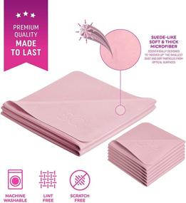 img 1 attached to 🧽 Premium Microfiber Cleaning Cloth Set – Soft Suede Feel, Lint Free Cloths for Eyeglasses & Glass – Compatible with iPad, iPhone, Tablet, TV, LCD, Camera Lens (6 Small - 2 Large, Pink)