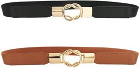 img 4 attached to Ayliss Elastic Buckle Stretch Skinny Women's Accessories in Belts