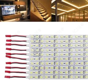 img 4 attached to ICIH (Pack-10) Aluminum Rigid Hard LED Strip Light Soft Warm White 3000K SMD5050 12V LED 36LED/0