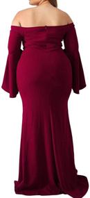 img 3 attached to Elegant Off Shoulder Fishtail Evening Party Dress for Plus Size Women - Ecosunny