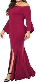 img 2 attached to Elegant Off Shoulder Fishtail Evening Party Dress for Plus Size Women - Ecosunny