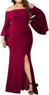 elegant off shoulder fishtail evening party dress for plus size women - ecosunny logo