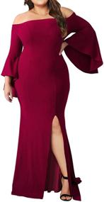 img 4 attached to Elegant Off Shoulder Fishtail Evening Party Dress for Plus Size Women - Ecosunny