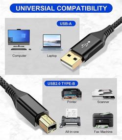 img 3 attached to 🖨️ High-Speed Printer Cable 6.6ft - USB 2.0 Type A Male to B Male Cord - Compatible with HP, Canon, Dell, Epson, Lexmark, Xerox, Samsung and More - Black