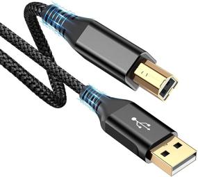 img 4 attached to 🖨️ High-Speed Printer Cable 6.6ft - USB 2.0 Type A Male to B Male Cord - Compatible with HP, Canon, Dell, Epson, Lexmark, Xerox, Samsung and More - Black