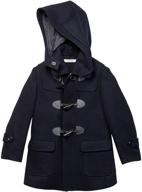 🧥 isaac mizrahi boy's solid wool toggle coat with removable hood - versatile colors for ages 2-20 logo