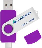 💜 leizhan 128gb usb 3.0 type c flash drive picture stick, compatible with samsung galaxy s10+, s10e, s10, s9, note 9, s8, s8 plus - purple logo