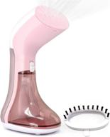 ideer pink1 portable travel garment steamer - mini handheld wrinkle remover for clothes, compact iron steamer for home or travel, suitable for all fabric types logo