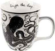 ☕ stylish karma gifts black and white boho mug with octopus design, 1 count - pack of 1 logo