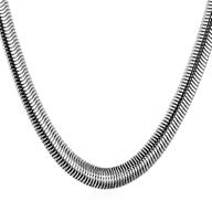 🐍 herringbone chain stainless steel: hypoallergenic snake necklace in silver, black, and gold, 18-30 inch length - u7! logo