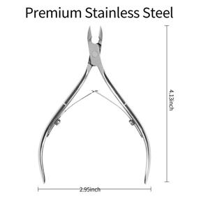 img 3 attached to 💅 Professional Stainless Steel Cuticle Remover Cutter Trimmer - Sharp Nail Clippers for Manicure & Pedicure at Home and Salon