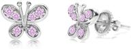 sparkling chanteur crystal butterfly kids baby girl earrings featuring swarovski elements for extra glamour logo