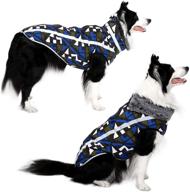 geometric winter dog coat - cozy, snow-proof, and wind-proof dog jacket with adjustable furry collar. reflective pet vest for small, medium, and large dogs. sturdy leash d ring for walking and hiking. логотип