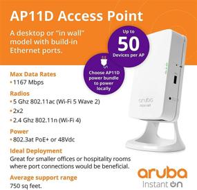 img 1 attached to 📶 Aruba Instant On AP11D Access Point with Uplink, 3 Local Ports, US Model - Power Source Included (R3J25A)