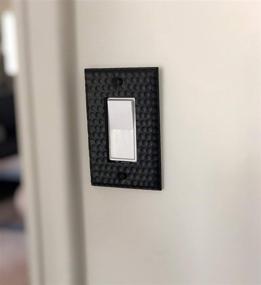 img 1 attached to 🔲 19113 Monarch Abode Hand Hammered Matte Black 1 Gang Switch Plate