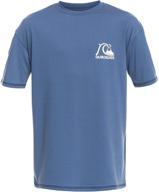 quiksilver boys' heritage short sleeve youth rashguard surf shirt: superior protection for young surfers logo