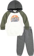 lucky brand boys' hooded jog set - 2-piece outfit for ultimate comfort logo