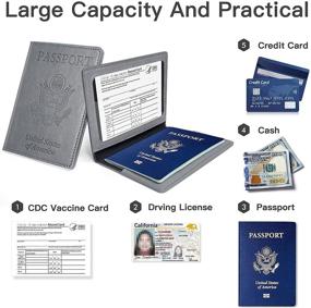 img 2 attached to ✈️ Путешествуйте со стилем с держателем для паспорта и кожаными обложками для паспорта COKOKERT