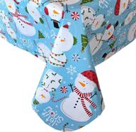 🎅 charm your guests with the festive newbridge snowman christmas flannel tablecloth for food service equipment & supplies logo