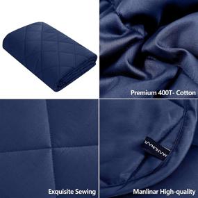 img 2 attached to King Size Manlinar Cotton Weighted Blanket - 25lb