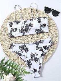 img 2 attached to SweatyRocks Swimwear Купальники с талией Разноцветный