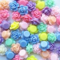 🌸 mosheng accessory: 150pcs assorted rose flowers acrylic charm necklace bracelet chain jewelry making colorful beads - diy craft supply logo