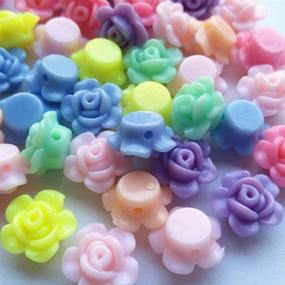 img 3 attached to 🌸 Mosheng Accessory: 150pcs Assorted Rose Flowers Acrylic Charm Necklace Bracelet Chain Jewelry Making Colorful Beads - DIY Craft Supply