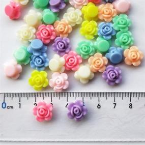 img 1 attached to 🌸 Mosheng Accessory: 150pcs Assorted Rose Flowers Acrylic Charm Necklace Bracelet Chain Jewelry Making Colorful Beads - DIY Craft Supply