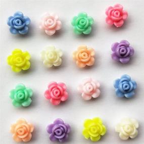 img 2 attached to 🌸 Mosheng Accessory: 150pcs Assorted Rose Flowers Acrylic Charm Necklace Bracelet Chain Jewelry Making Colorful Beads - DIY Craft Supply