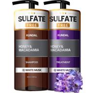 kundal sulfate free shampoo and conditioner set with argan oil for dry damaged hair - white musk scent, safe for color-treated hair - 16.9 fl oz x 2 logo