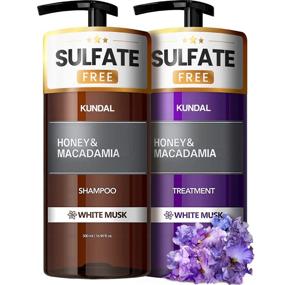 img 4 attached to KUNDAL Sulfate Free Shampoo and Conditioner Set with Argan Oil for Dry Damaged Hair - White Musk Scent, Safe for Color-treated Hair - 16.9 fl oz x 2