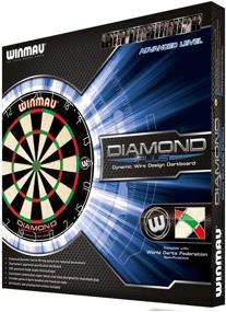 img 1 attached to 🎯 Optimized for Better Scoring and Reduced Bounce-Outs: Winmau Diamond Plus Tournament Bristle Dartboard featuring Staple-Free Bullseye