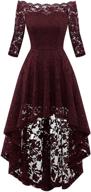 👗 muadress vintage cocktail burgundy women's clothing in shoulder dresses - enhanced seo logo