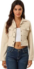 img 4 attached to Allegra Womens Jacket Button Pockets Women's Clothing for Coats, Jackets & Vests