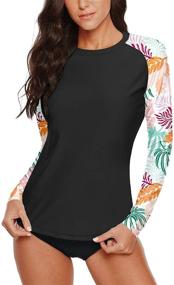 img 1 attached to Sleeve Shirts Rashguard Swimsuit Tribal Women's Clothing