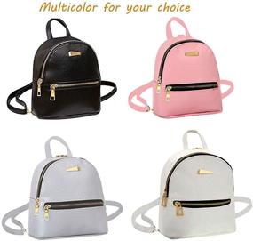 img 1 attached to Donalworld Mini Backpack Women's PU Leather Floral School Bag for Travel (Cute Design)