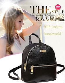 img 3 attached to Donalworld Mini Backpack Women's PU Leather Floral School Bag for Travel (Cute Design)