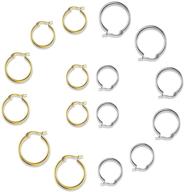 stylish & hypoallergenic: set of 8 small hoop earrings in stainless steel 👑 - nickel-free silver & gold for girls and women (10 14 16mm) by exgox logo
