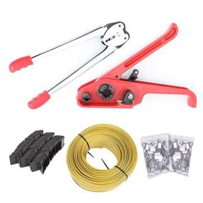 img 4 attached to 📦 PET/PP Pallet Strapping Tool - Heavy Duty Banding Sealer Kit with 4-in-1 Strapping - Includes 100 Cardboard Edge Protectors and 100 Metal Seals for Efficient Packing