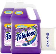 🌸 fabuloso lavender purple liquid multi-purpose hardwood floor cleaner - 2 refills + bonus wallet tissue pack logo