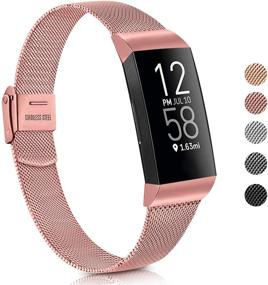 img 4 attached to Meliya Compatible Fitbit Stainless Replacement Wearable Technology for Accessories