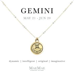 img 3 attached to MaeMae Zodiac Astrology Horoscope Charm Necklace: Discover Your Destiny with a Dainty Cable Chain!