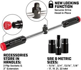 img 3 attached to 🔧 Переносная воротка Powerbuilt Billy Club Universal Lug Wrench Gen-2: SAE/mm, черный (642250)