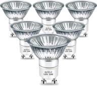 💡 pack of 6 gu10 halogen bulbs 120v 50w, dimmable 2800k warm white track light bulbs with glass cover for range hood lights логотип