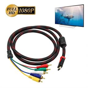 img 3 attached to 🔌 OWIKAR HDMI to RCA Cable - 5ft/1.5m HDMI Male to 5RCA (Red Yellow Blue Green White) Video AV Converter Adapter Cable for HDTV DVD and LCD Projectors