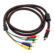 🔌 owikar hdmi to rca cable - 5ft/1.5m hdmi male to 5rca (red yellow blue green white) video av converter adapter cable for hdtv dvd and lcd projectors logo