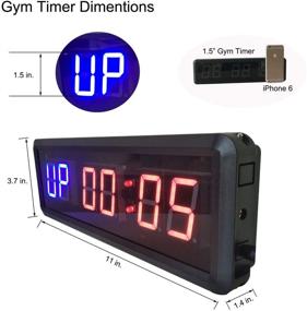 img 1 attached to Gym Timer Clock by Ledgital: Interval Timer for Home Gym, Countdown & Stopwatch with Remote Control