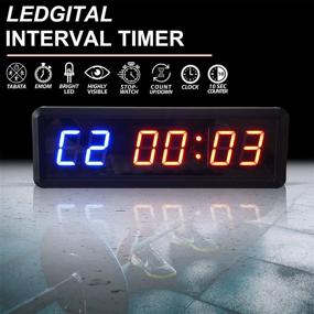 img 3 attached to Gym Timer Clock by Ledgital: Interval Timer for Home Gym, Countdown & Stopwatch with Remote Control