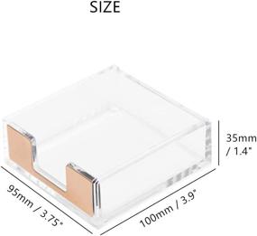 img 3 attached to Clear Acrylic Gold Memo Pad Holder: Super Thick Notes Cube Dispenser for a Stylish Desk Accessory