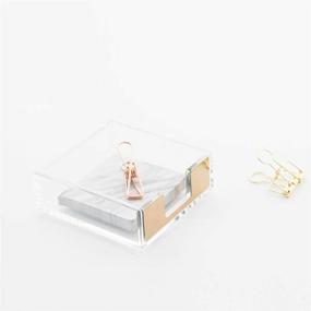 img 2 attached to Clear Acrylic Gold Memo Pad Holder: Super Thick Notes Cube Dispenser for a Stylish Desk Accessory